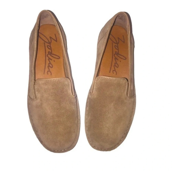 Zodiac Ellie Upper Leather Slip-On Taupgry Loafers Shoes - Picture 1 of 10